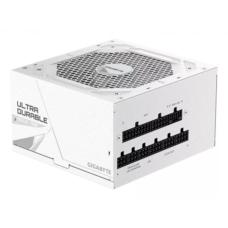 Maitinimo blokas GIGABYTE UD750GM PG5 V2 750W ATX 3.1, 80 PLUS Gold, visiškai modulinis, 8 SATA, 4x (6+2) PCIe, 2x EPS, baltas