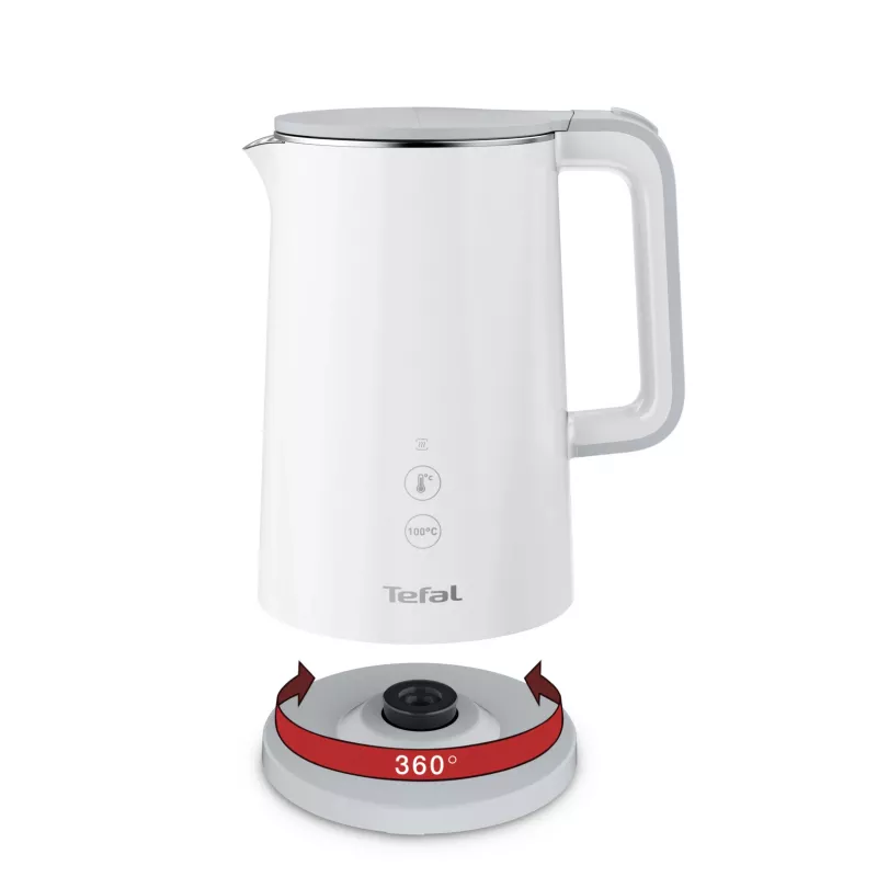 Elektrinis virdulys Tefal KO6931, 1,5 L, 1800 W, baltas, 5 temperatūros nustatymai, palaiko šilumą 30 min