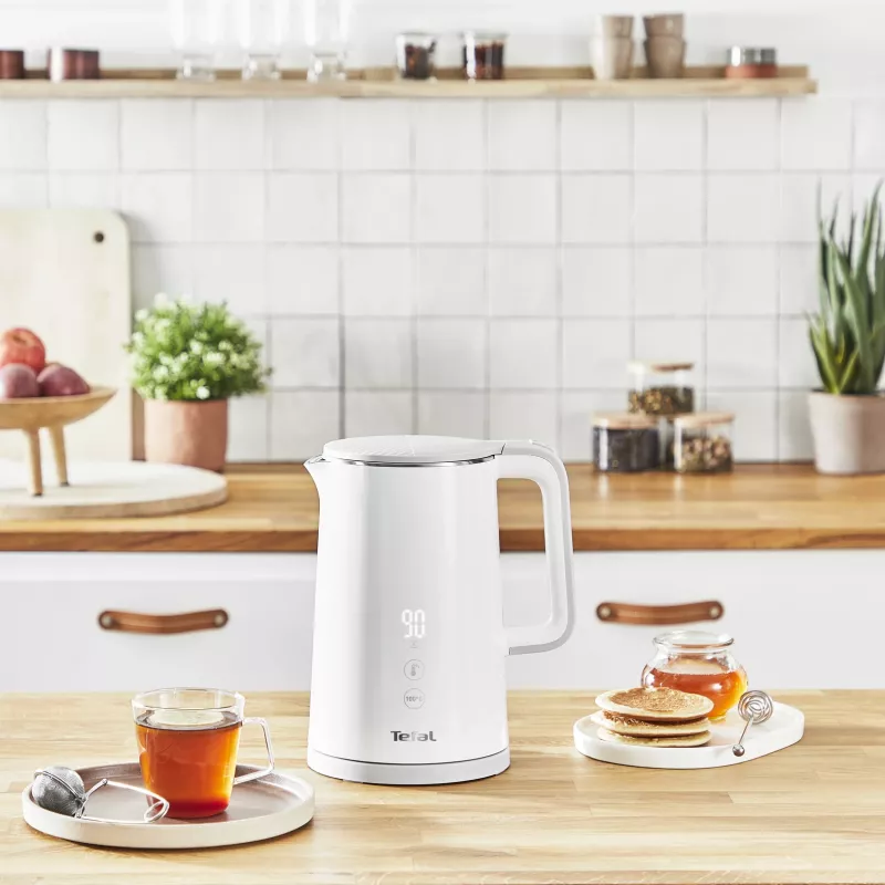 Elektrinis virdulys Tefal KO6931, 1,5 L, 1800 W, baltas, 5 temperatūros nustatymai, palaiko šilumą 30 min