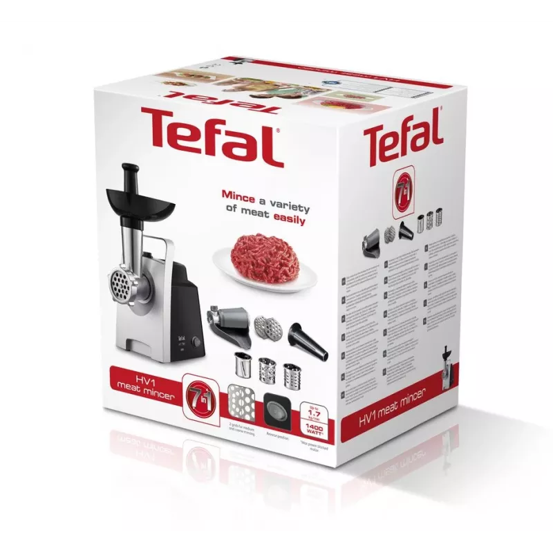 Mėsmalė Tefal HV1 NE1098 1400 W 1,7 kg/min Juoda, Sidabrinė
