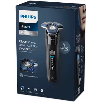 Elektrinis rotacinis skustuvas Philips Series 7000 S7886/35 — 3 galvutės, šlapias ir sausas, Li-Ion akumuliatorius, 60 min veikimo laikas, juodas