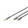 Garso adapterio laidas Digitus DB-510330-010-S 3,5 mm į RCA 1 m Juodas