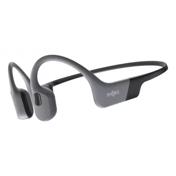 Ausinės Shokz OpenSwim Pro – atviros kaulinio laidumo belaidės ausinės, IP68 atsparios vandeniui, Bluetooth 5.4, 32 GB, 9 h grojimo, pilkos