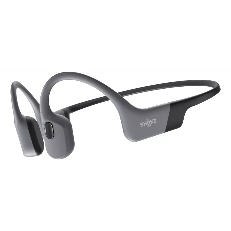Ausinės Shokz OpenSwim Pro – atviros kaulinio laidumo belaidės ausinės, IP68 atsparios vandeniui, Bluetooth 5.4, 32 GB, 9 h grojimo, pilkos