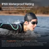 Ausinės Shokz OpenSwim Pro – atviros kaulinio laidumo belaidės ausinės, IP68 atsparios vandeniui, Bluetooth 5.4, 32 GB, 9 h grojimo, pilkos