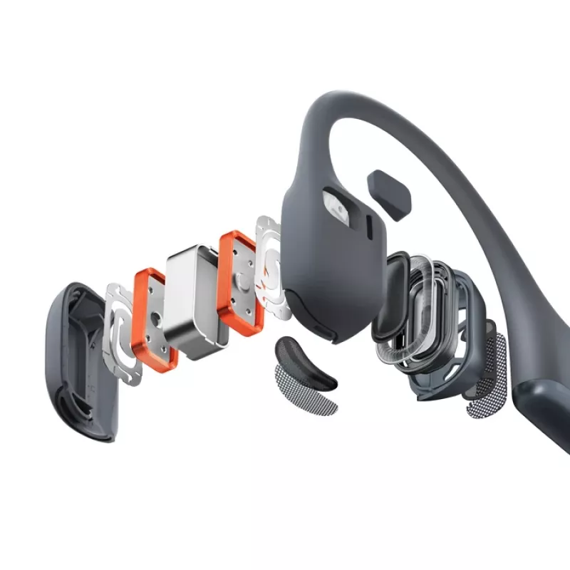 Ausinės Shokz OpenRun Pro 2 belaidės ausinės ant ausies, IP55, 12 h atkūrimo, Bluetooth 5.3, 150 mAh, juodos
