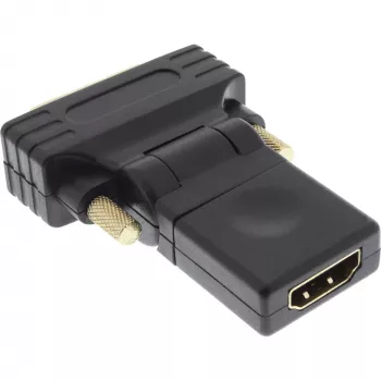 InLine HDMI į DVI adapteris HDMI moteriškas / DVI vyriškas lankstus auksuotas 4K2K