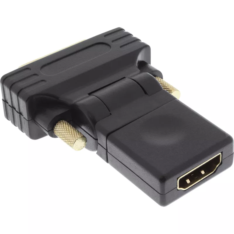 InLine HDMI į DVI adapteris HDMI moteriškas / DVI vyriškas lankstus auksuotas 4K2K