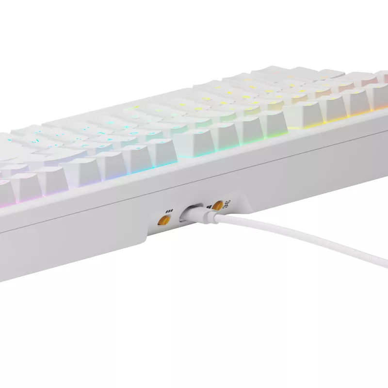 Mechaninė pilno dydžio (100%) laidinė klaviatūra GLORIOUS GMMK 3 HE — balta, USB, QWERTY, RGB