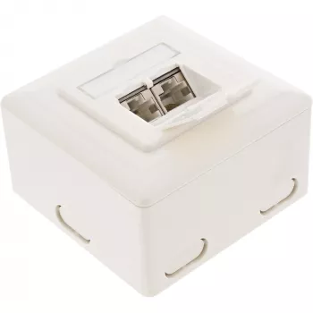 Sieninė lizdo dėžutė InLine Cat.6 2x RJ45 horizontali – paviršinis arba įleidžiamas montavimas