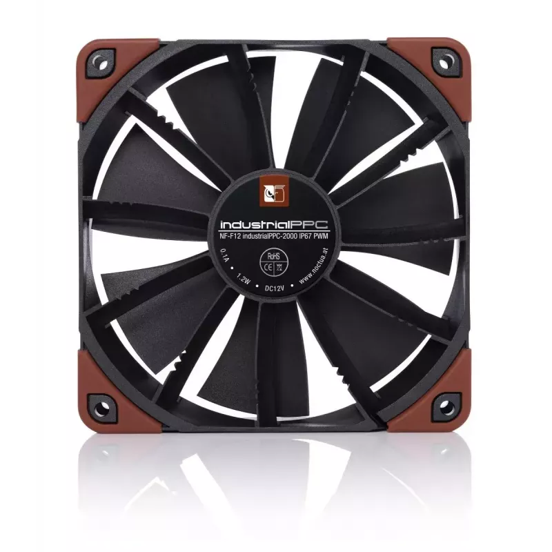 Ventiliatorius Noctua NF-F12 INDUSTRIALPPC-2000 12 cm 450-2000 RPM Juodas Rudas