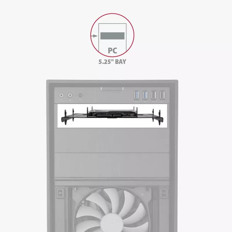 Axagon RHD-435 metalinis laikiklis 4x 2,5 colio arba 2x 2,5 colio HDD/SSD ir 1x 3,5 colio HDD į 5,25 colio lizdą