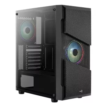 Aerocool Menace Saturn RGB Midi Tower Juodas