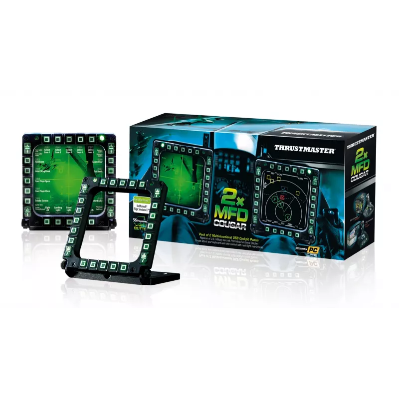 Thrustmaster MFD Cougar Pack Black – du USB valdymo skydeliai aviacijos simuliatoriams