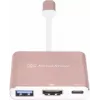 USB-C į HDMI vaizdo adapteris SILVERSTONE EP08 (USB‑C 3.1, HDMI) Rožinis