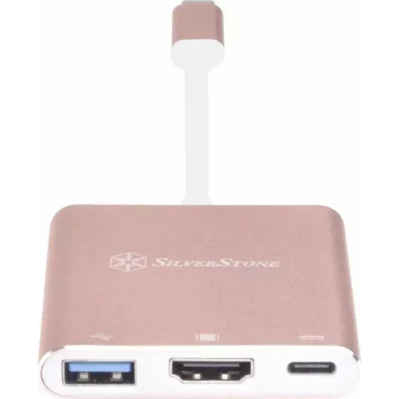 USB-C į HDMI vaizdo adapteris SILVERSTONE EP08 (USB‑C 3.1, HDMI) Rožinis
