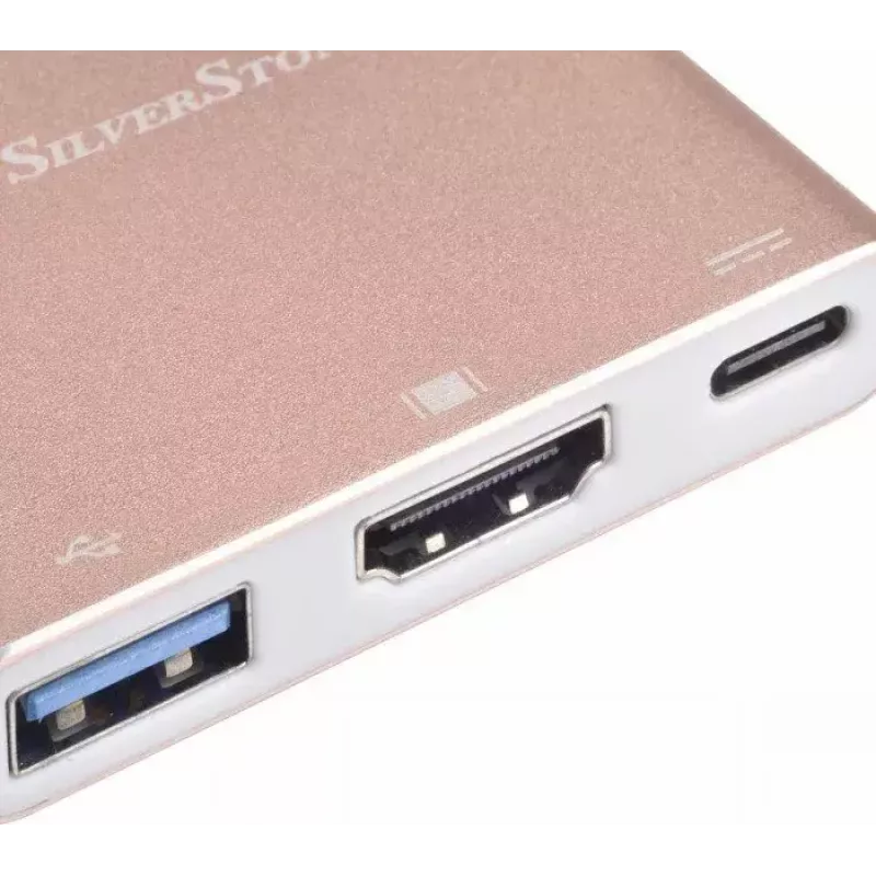 USB-C į HDMI vaizdo adapteris SILVERSTONE EP08 (USB‑C 3.1, HDMI) Rožinis