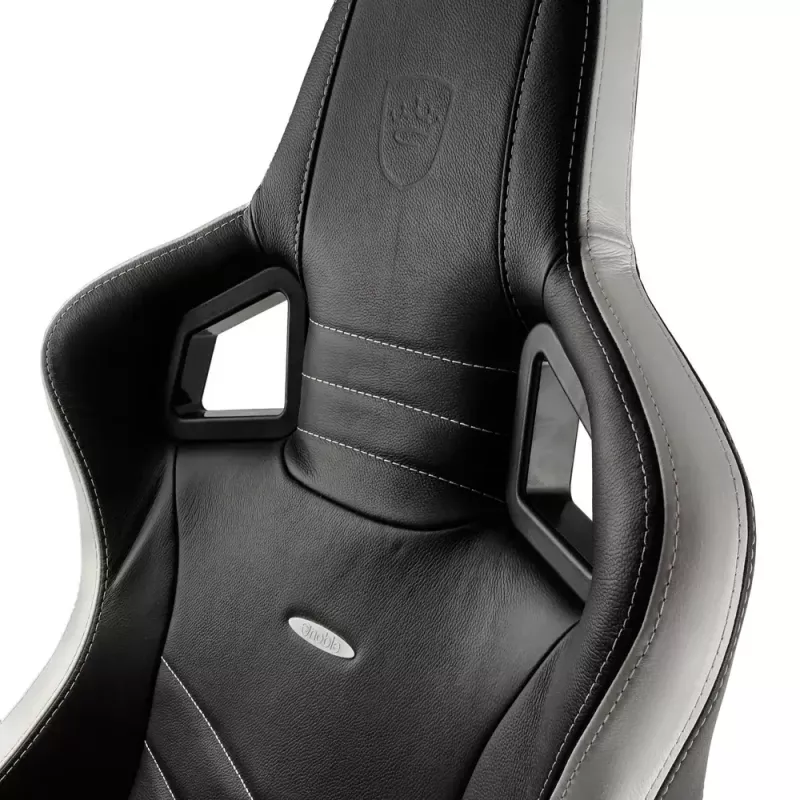 Žaidimų kėdė noblechairs EPIC – odinė sėdynė, max 120 kg, aukštis 131–141 cm, sėdynės plotis 56 cm, ratukai