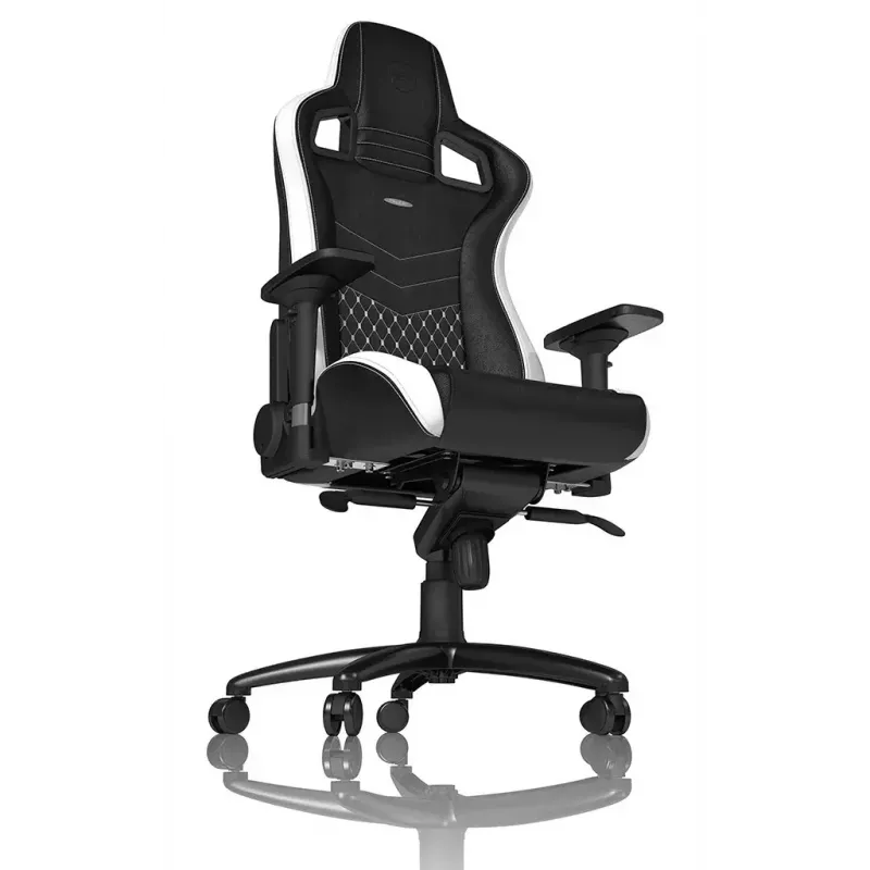 Žaidimų kėdė noblechairs EPIC – odinė sėdynė, max 120 kg, aukštis 131–141 cm, sėdynės plotis 56 cm, ratukai