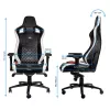 Žaidimų kėdė noblechairs EPIC – odinė sėdynė, max 120 kg, aukštis 131–141 cm, sėdynės plotis 56 cm, ratukai