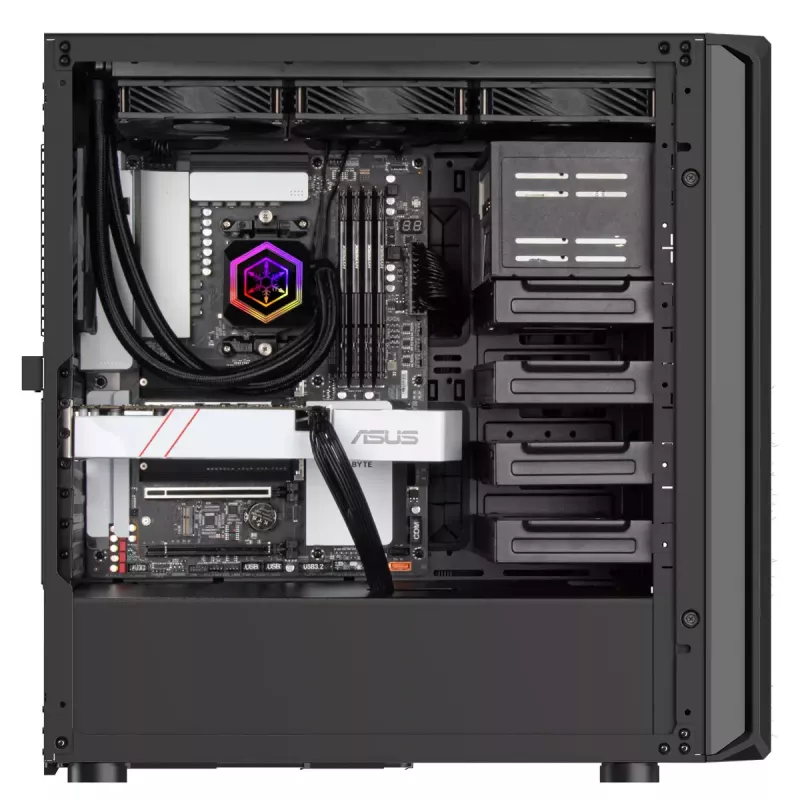 Korpusas PC Silverstone SETA D1 Midi Tower Juodas