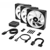 CORSAIR iCUE LINK QX120 RGB 120 mm ventiliatorių rinkinys su System Hub
