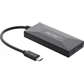 InLine USB 3.2 Gen.1 Hub, USB-C į 2 prievadus USB-C ir 3 prievadus USB-A, su maitinimo adapteriu