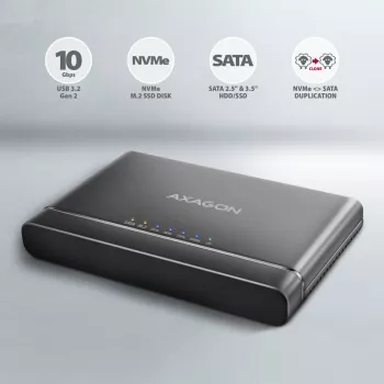 Universalus adapteris Clone Master USB-C Axagon ADSA-CC NVMe M.2 SSD ir SATA HDD