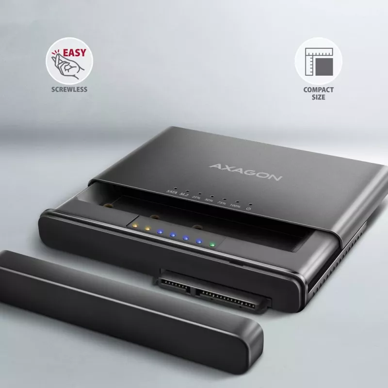 Universalus adapteris Clone Master USB-C Axagon ADSA-CC NVMe M.2 SSD ir SATA HDD