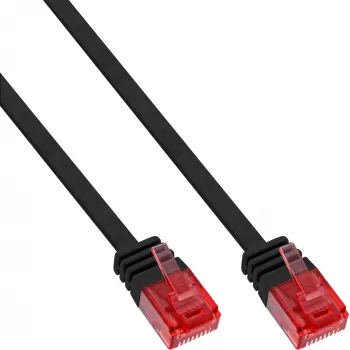 InLine Flat Ultraslim Patch Cable U/UTP Cat.6 Gigabit ready juodas 10 m