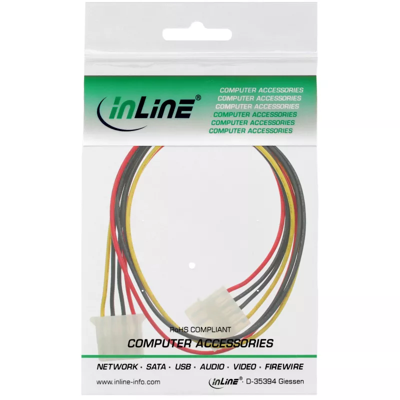 InLine 29650D 1 m ilginimo laidas 4 kontaktų Molex kištukas / lizdas