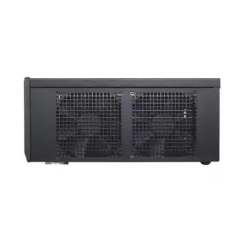 Korpusas SILVERSTONE Grandia GD05 HTPC juodas – Mini-ITX/DTX/Micro-ATX, 2×3.5 colio + 2×2.5 colio, 1×5.25 colio, 3×120 mm šoniniai ventiliatoriai, USB 3.0
