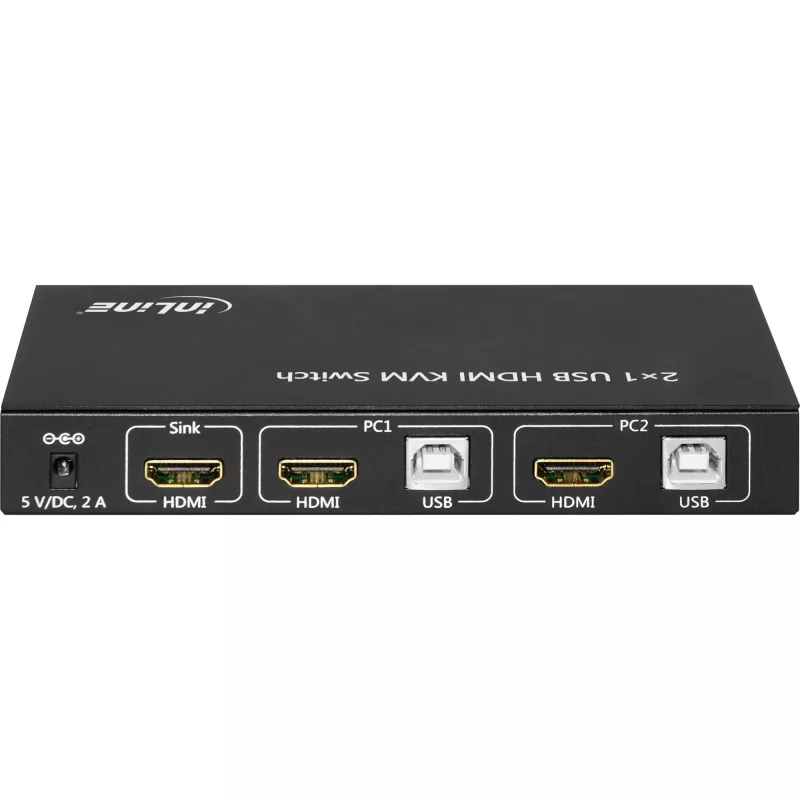 InLine 2x1 HDMI KVM jungiklis, 2x1, HDMI 4K2K, USB 2.0 šakotuvas, su garsu