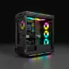 CORSAIR iCUE 5000T RGB vidutinis bokštas – ATX korpusas su RGB apšvietimu ir grūdintu stiklu, juodas