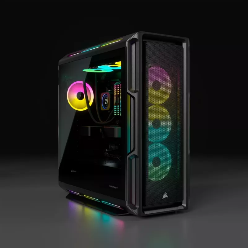 CORSAIR iCUE 5000T RGB vidutinis bokštas – ATX korpusas su RGB apšvietimu ir grūdintu stiklu, juodas
