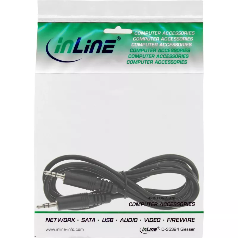InLine garso laidas 3,5 mm stereo kištukas / kištukas 2,5 m