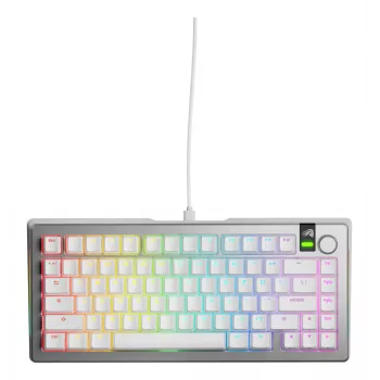 Mechaninė žaidimų klaviatūra GLORIOUS GMMK 3 PRO 75% laidinė USB QWERTY RGB sidabrinė (US)