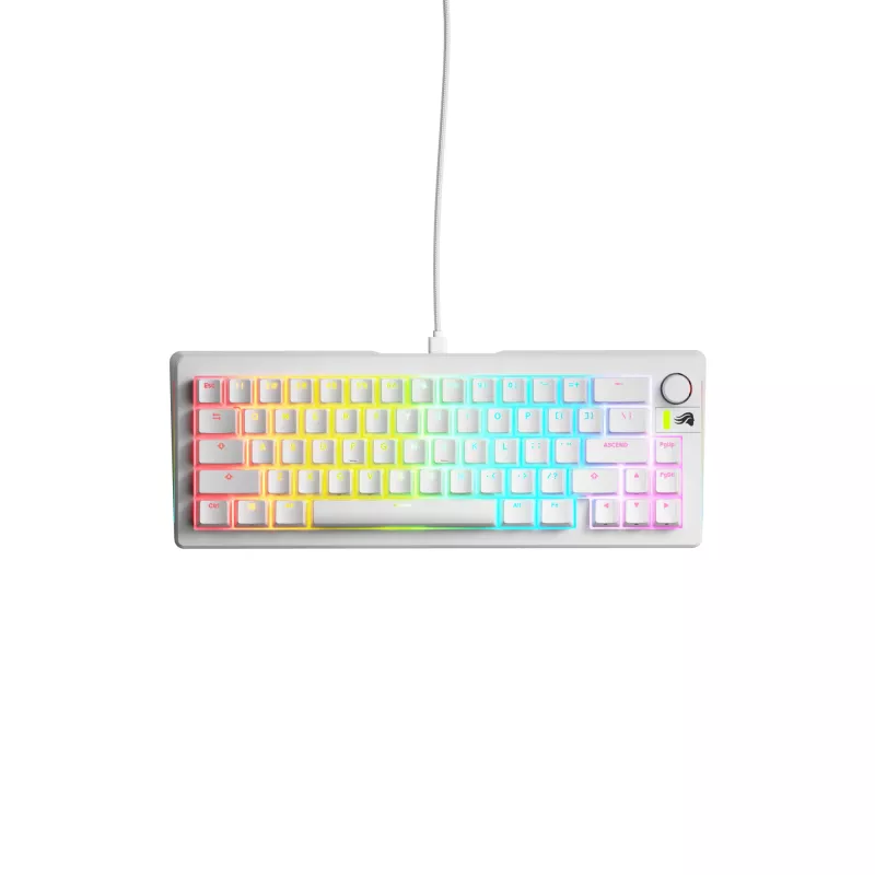Mechaninė žaidimų klaviatūra GLORIOUS GMMK 3 65% White — laidinė USB, RGB, QWERTY (US)