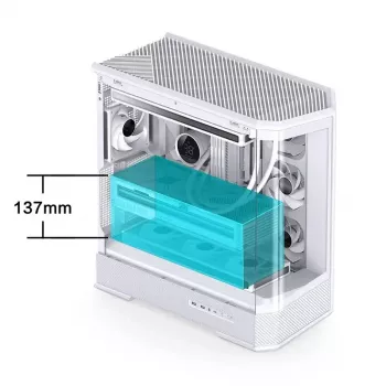 Korpusas Jonsbo D400 Midi Tower ATX grūdintas stiklas - Baltas