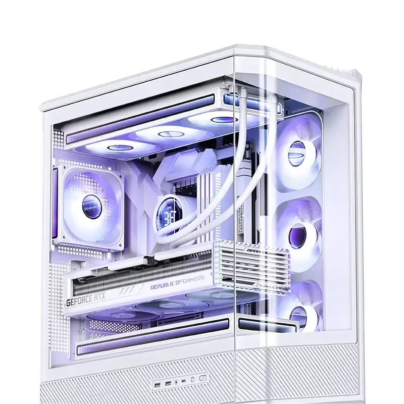 Korpusas Jonsbo D400 Midi Tower ATX grūdintas stiklas - Baltas