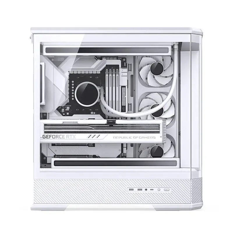 Korpusas Jonsbo D400 Midi Tower ATX grūdintas stiklas - Baltas