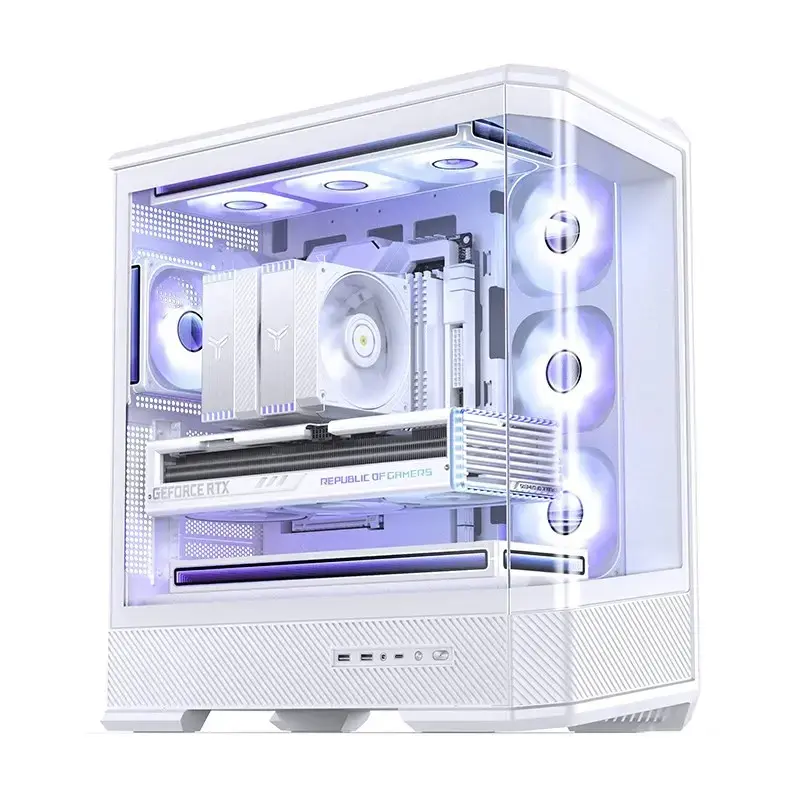 Korpusas Jonsbo D400 Midi Tower ATX grūdintas stiklas - Baltas