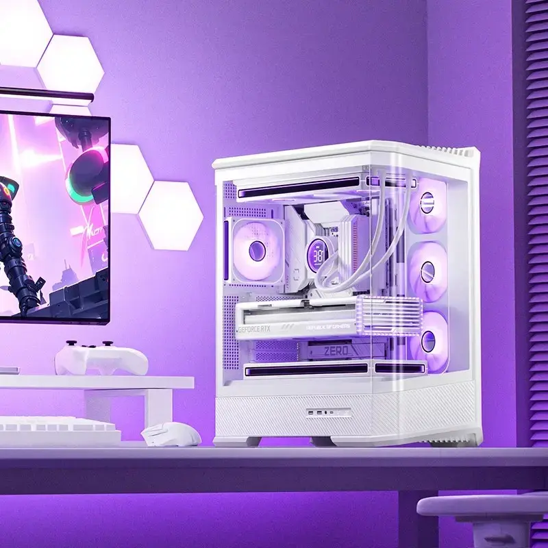 Korpusas Jonsbo D400 Midi Tower ATX grūdintas stiklas - Baltas