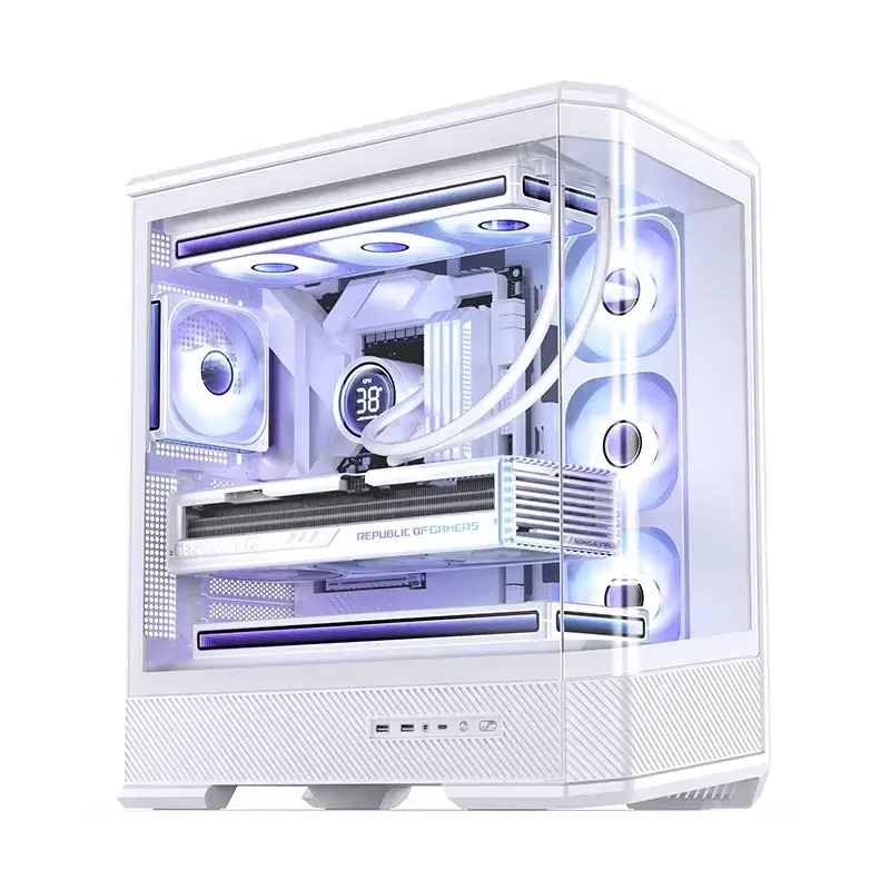 Korpusas Jonsbo D400 Midi Tower ATX grūdintas stiklas - Baltas