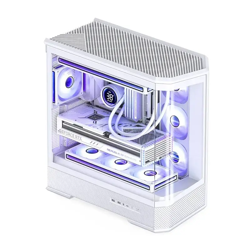 Korpusas Jonsbo D400 Midi Tower ATX grūdintas stiklas - Baltas
