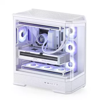 Korpusas Jonsbo D400 Midi Tower ATX grūdintas stiklas - Baltas