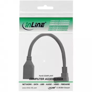 InLine DisplayPort 1.4 adapterio laidas M/F, 8K4K, žemyn kampu, juodas/auksinis