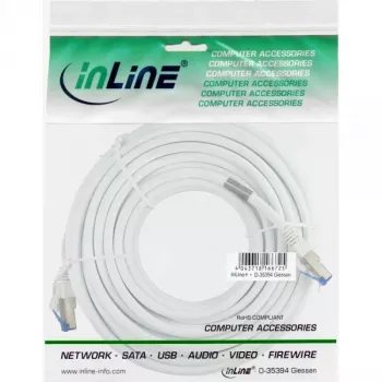 InLine Patch kabelis S/FTP PiMF Cat.6A halogen free 500 MHz baltas 10 m
