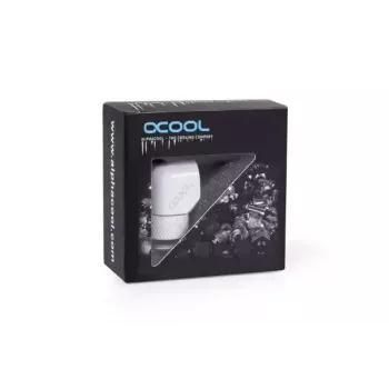 Montavimo komplektas Alphacool Eiszapfen L formos jungtis sukamasis G1/4 išorinis sriegis į G1/4 vidinį sriegį balta