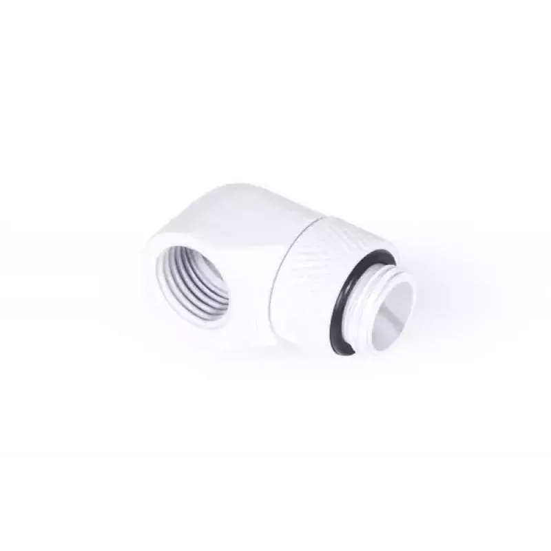 Montavimo komplektas Alphacool Eiszapfen L formos jungtis sukamasis G1/4 išorinis sriegis į G1/4 vidinį sriegį balta